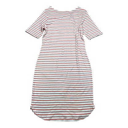 NEW Three Dots Women’s White/Coral Striped T-Shirt Dress - L