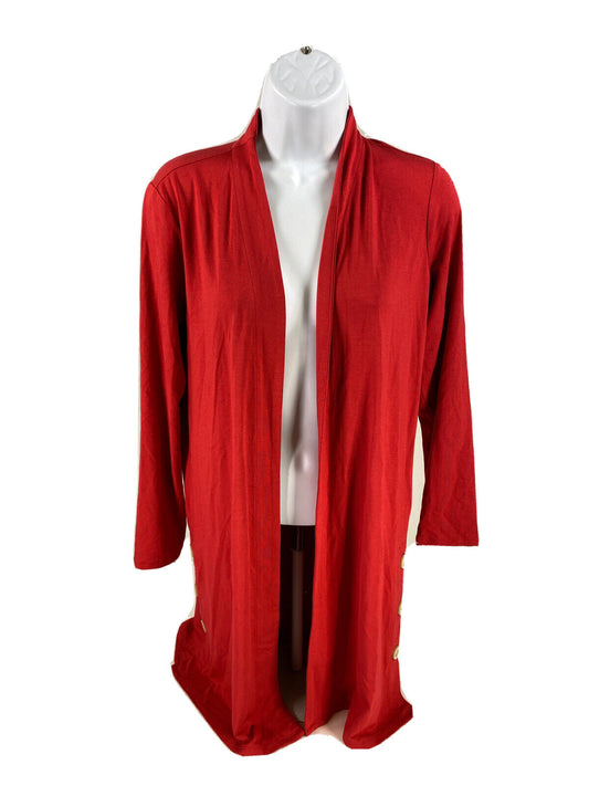 NEW J.Jill Wearever Collection Women's Red Duster Cardigan Sz SXP Petite