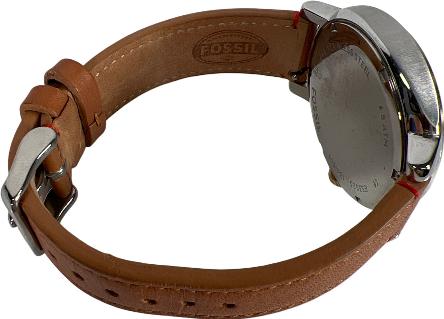 Fossil Women’s Brown Chelsea Leather Band Two Tone Analog Watch