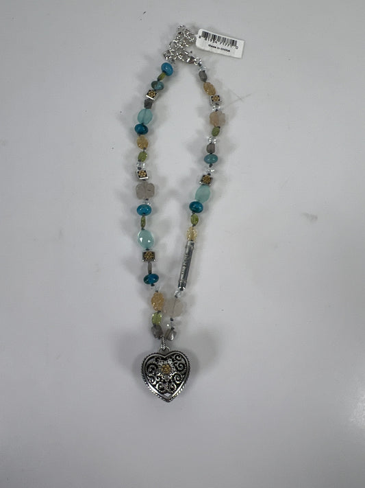 NEW Brighton Blue Beaded American Hero Heart Pendant Necklace