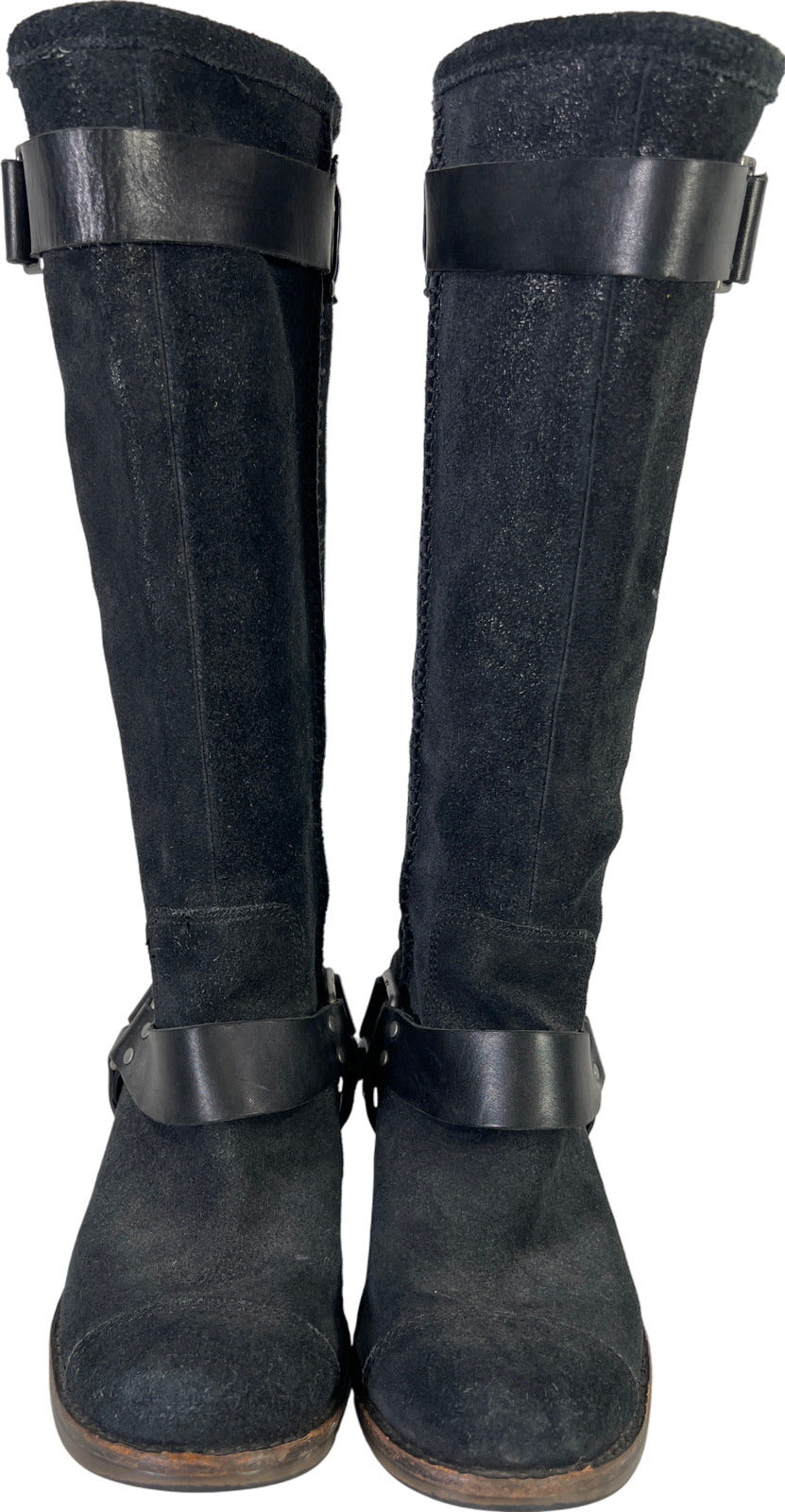 UGG Women’s Black Suede Dree Harness Pull On Tall Riding Boots - 7