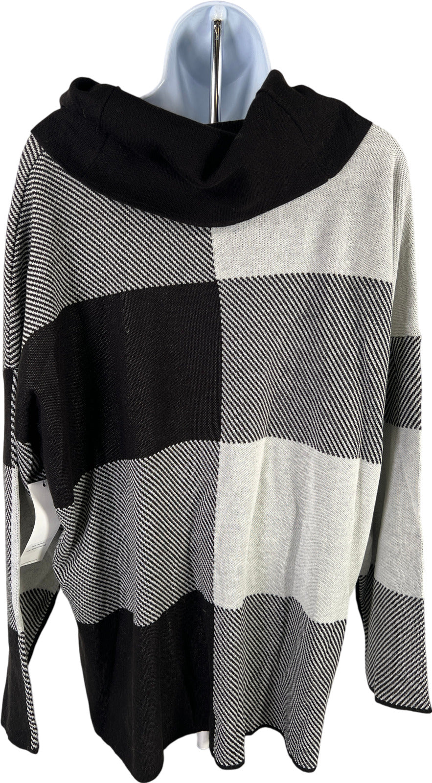 NEW Calvin Klein Women’s Black/White Cowl Neck Long Sleeve Sweater - XL