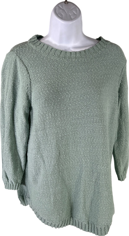 J. Jill Women’s Mint Green 3/4 Sleeve Textured Knit Sweater - S