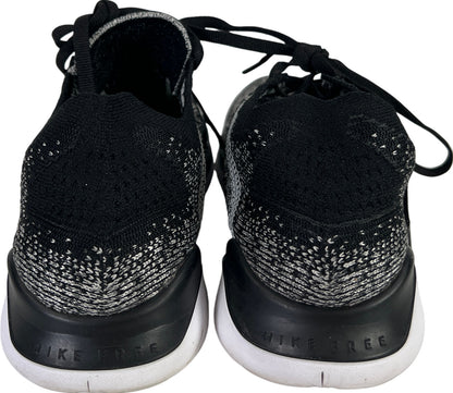 Nike Women’s BlackWhite Free Flyknit Lace Up Athletic Shoes - 7