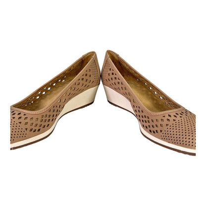 NEW Naturalizer Women’s Brown/Gingersnap Perforated Brian Wedge Heels - 8.5 Wide