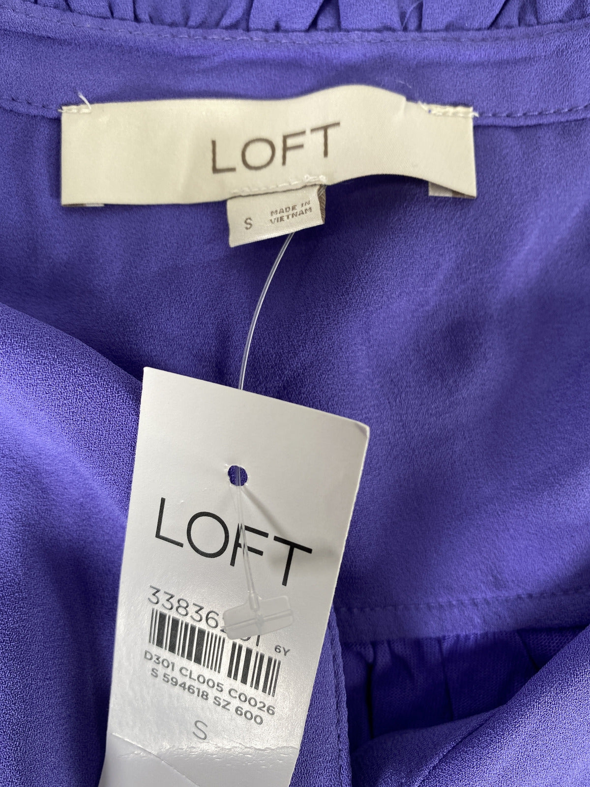 NEW LOFT Women’s Purple Sleeveless Button Front Tank Top Blouse - S