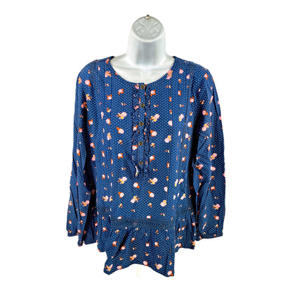 Matilda Jane Women’s Blue Dream a Little Dream Long Sleeve Blouse - M