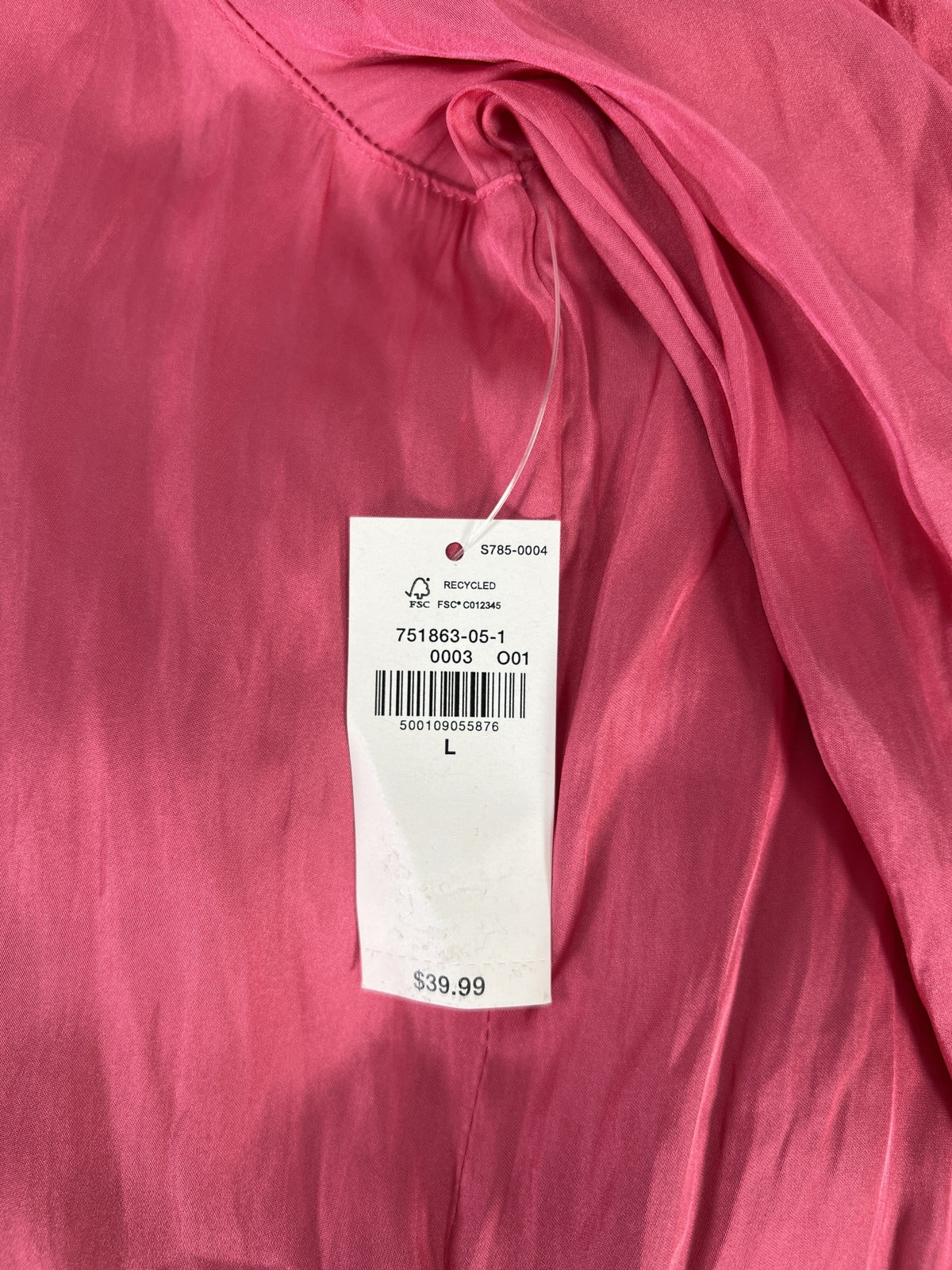 NEW Old Navy Women’s Pink Satin Long Sleeve Button Up Shirt - L