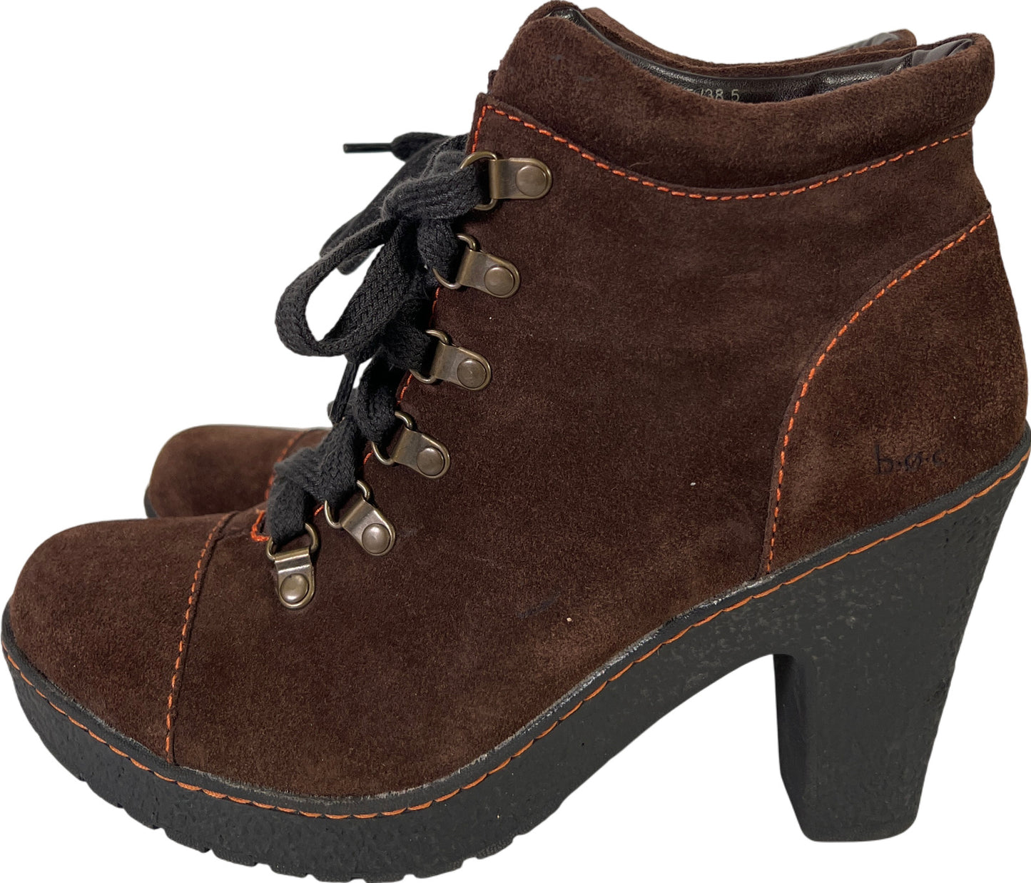 BOC Women’s Brown Suede Lace Up Ankle Booties - 7.5