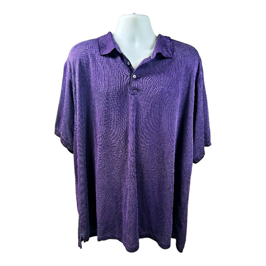 Tommy Bahama Men’s Purple Island Zone Short Sleeve Polo Shirt - 3XLB