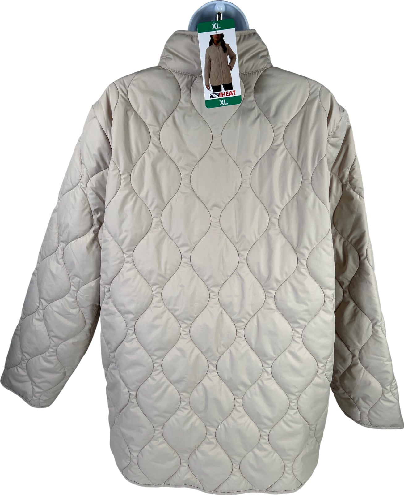 NEW 32 Degrees Women’s Beige Quilted Snap Button Jacket - XL