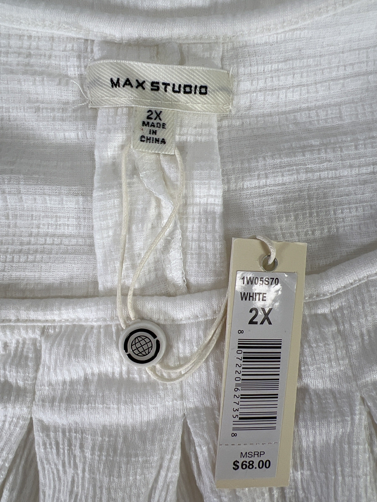 NEW Max Studio Women’s White Short Cold Shoulder T-Shirt -  Plus 2X