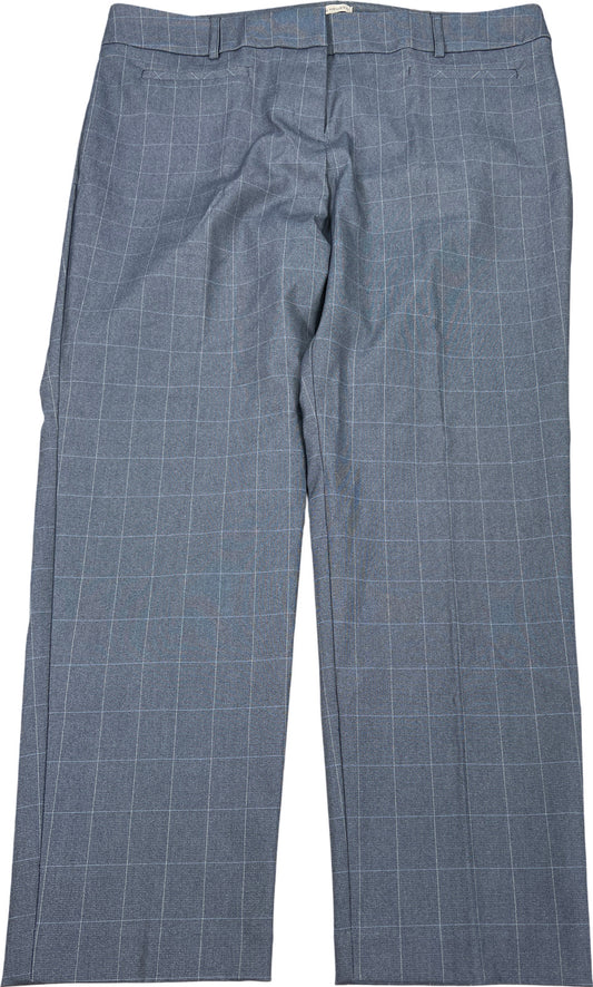 NEW Van Heusen Women’s Blue Plaid Straight Leg Tapered Pants - 16 Short