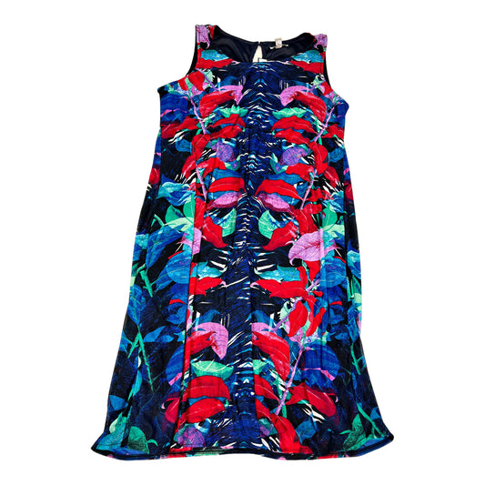 NEW Dana Dutchman Women’s Blue/Red Tropical Print Shift Dress - L