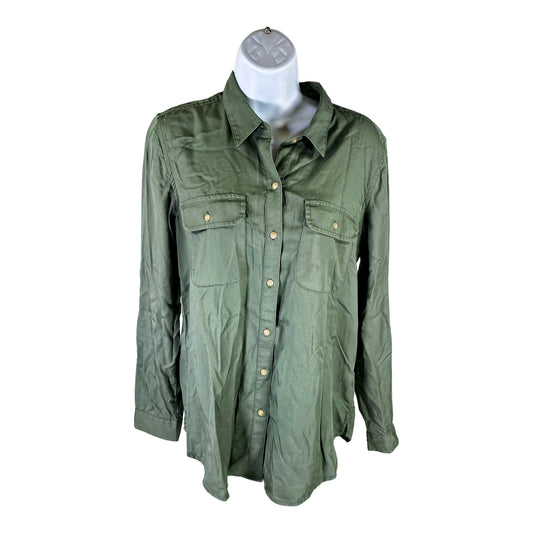 NEW Lucky Brand Women’s Green Solid Tencel Button Up Shirt - S