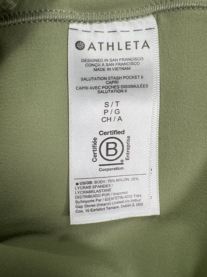 Athleta Women’s Green Salutation Stash Pocket II Capri Leggings - S