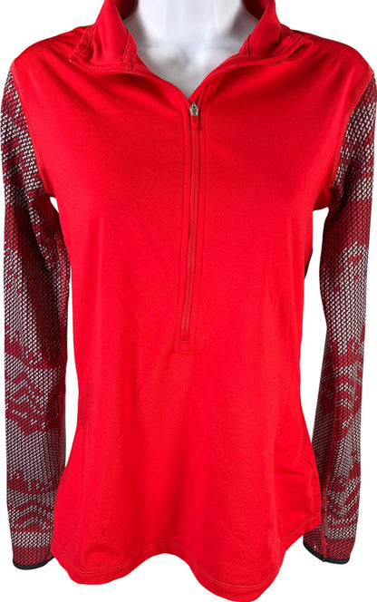 Nike Pro Women’s Red 1/2 Zip Pullover Athletic Shirt - M