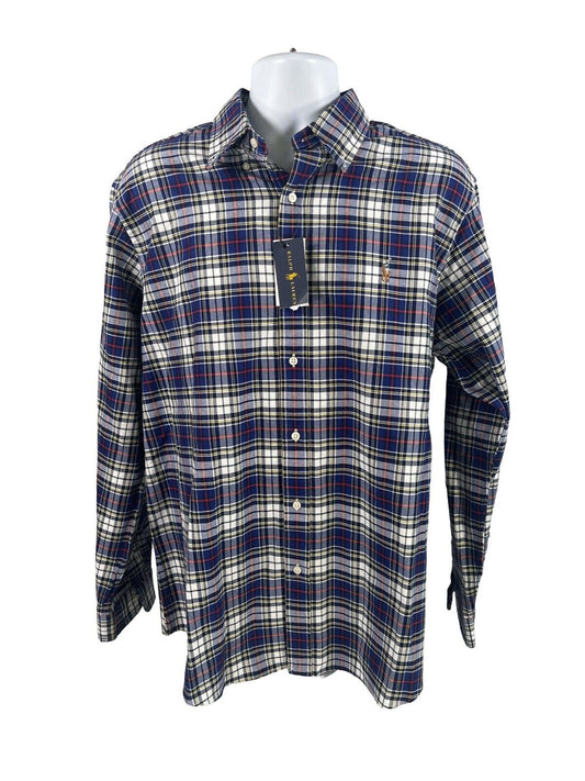 NEW Ralph Lauren Men's Blue Plaid Classic Fit Button Up Shirt - XL
