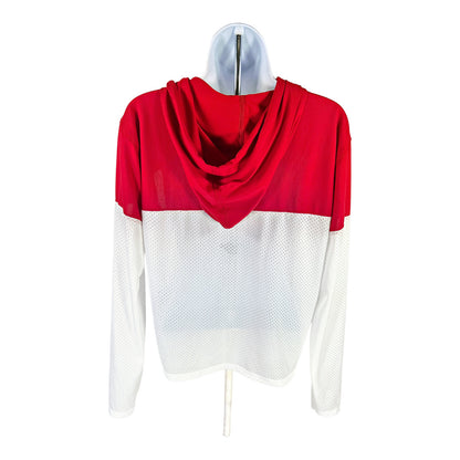 NEW Under Armour Women’s White/Red Mesh Crop Jersey Hoodie - M