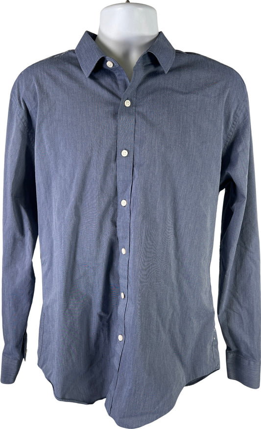 J.Crew Men’s Blue Performance Slim Fit Button Up Casual Shirt - XL