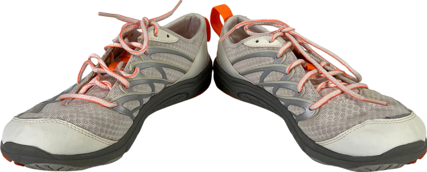 Merrell Women’s White/Orange Bare Access Arc Lace Up Running Shoes - 9