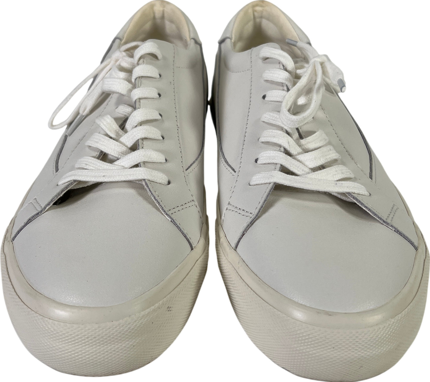 Madewell Unisex White Leather Low Top Sidewalk Lace Up Sneakers - Women’s 11