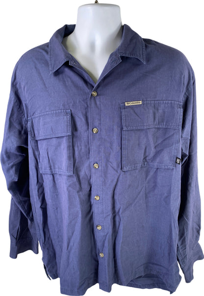 Columbia Men’s Blue Long Sleeve GRT Button Up Shirt - L