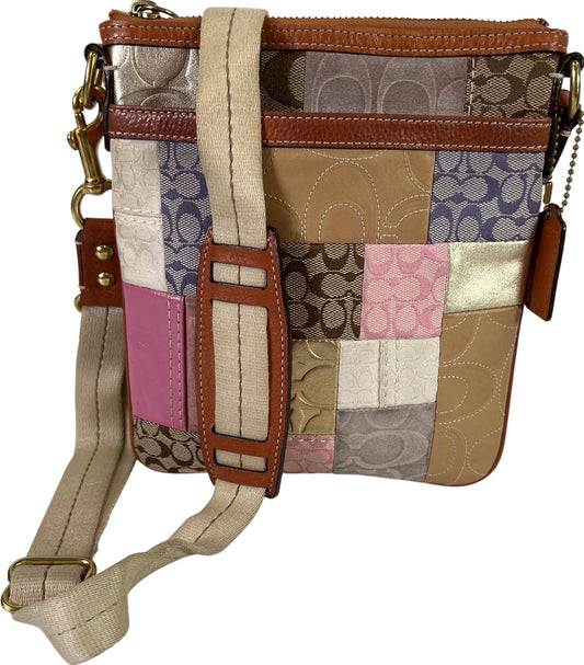 Coach Women’s Multi-color Signature Patchwork Small Crossbody Purse