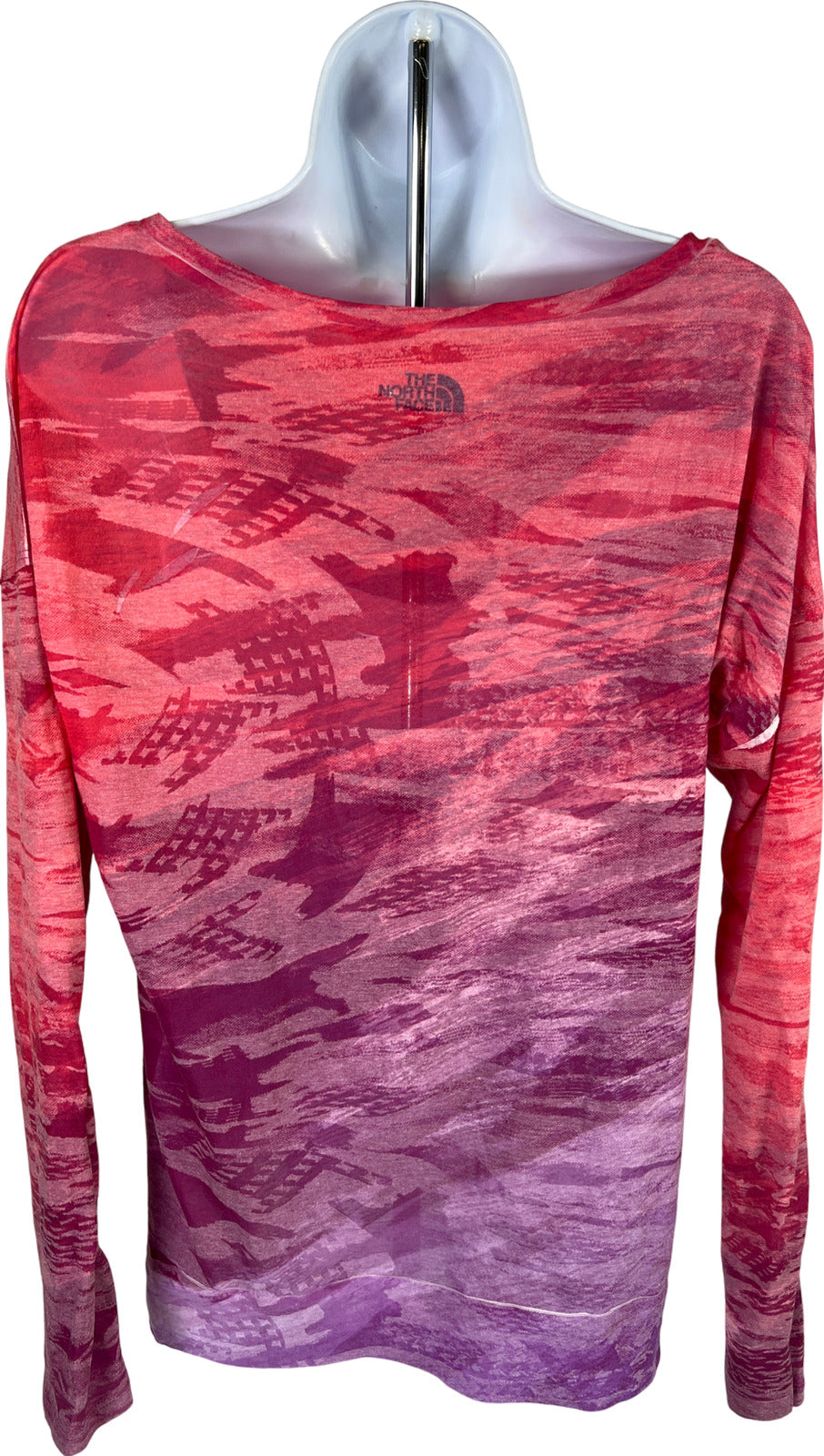 The North Face Women’s Pink Burnout Long Sleeve Scoop Neck Shirt - XL