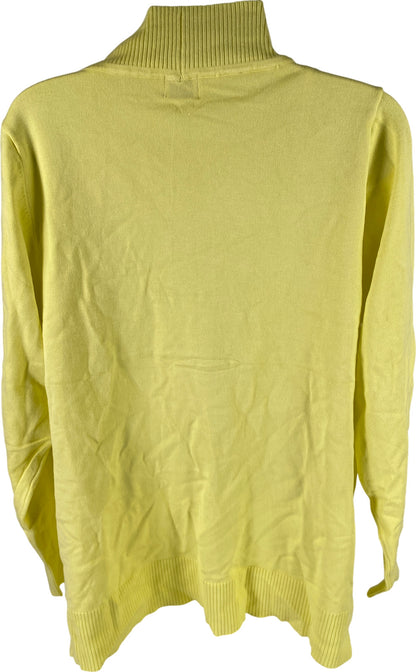 Cielo Women’s Bright Yellow Long Sleeve Open Front Cardigan Sweater - 3XL