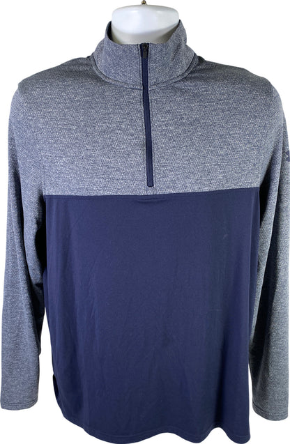 Under Armour Men’s Blue Long Sleeve Loose Fit 1/4 Zip Athletic Shirt - M