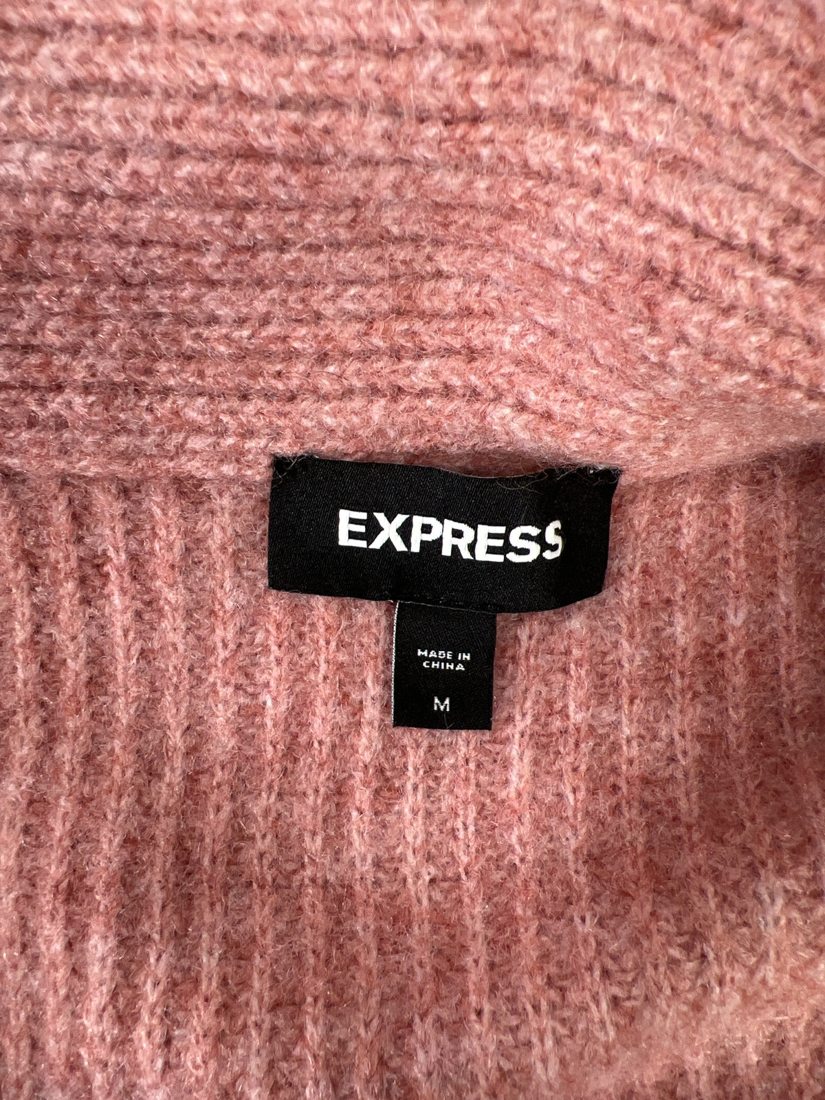 Express Women’s Pink Thick Knit Wool Blend Oversized Cardigan Sweater - M