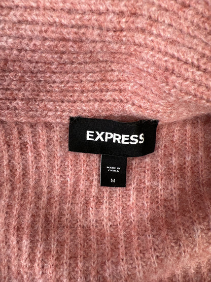 Express Women’s Pink Thick Knit Wool Blend Oversized Cardigan Sweater - M