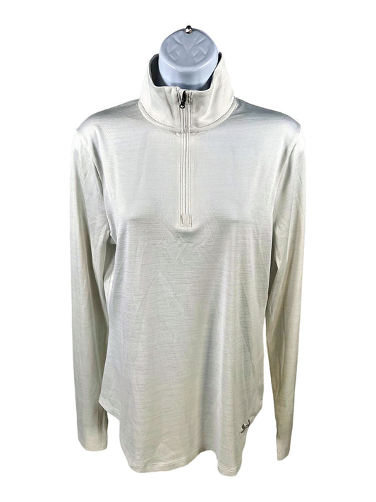 NEW Under Armour Women’s White Long Sleeve 1/4 Zip Athletic Shirt - M