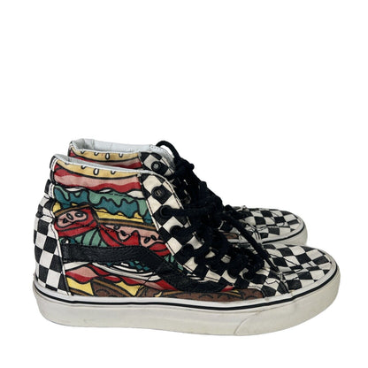 Vans Unisex Black/White Sk8 Hi Hamburger Lace Up Sneakers - Women's 8