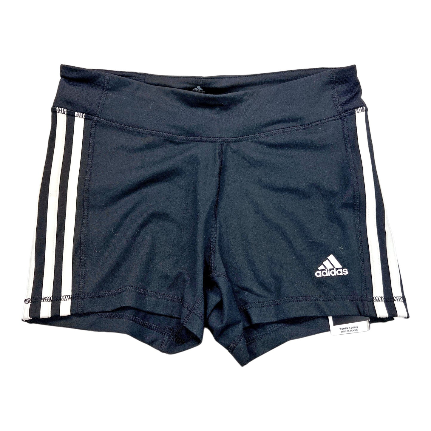NEW adidas Women’s Black/White Striped Fitted Athletic Shorts - M
