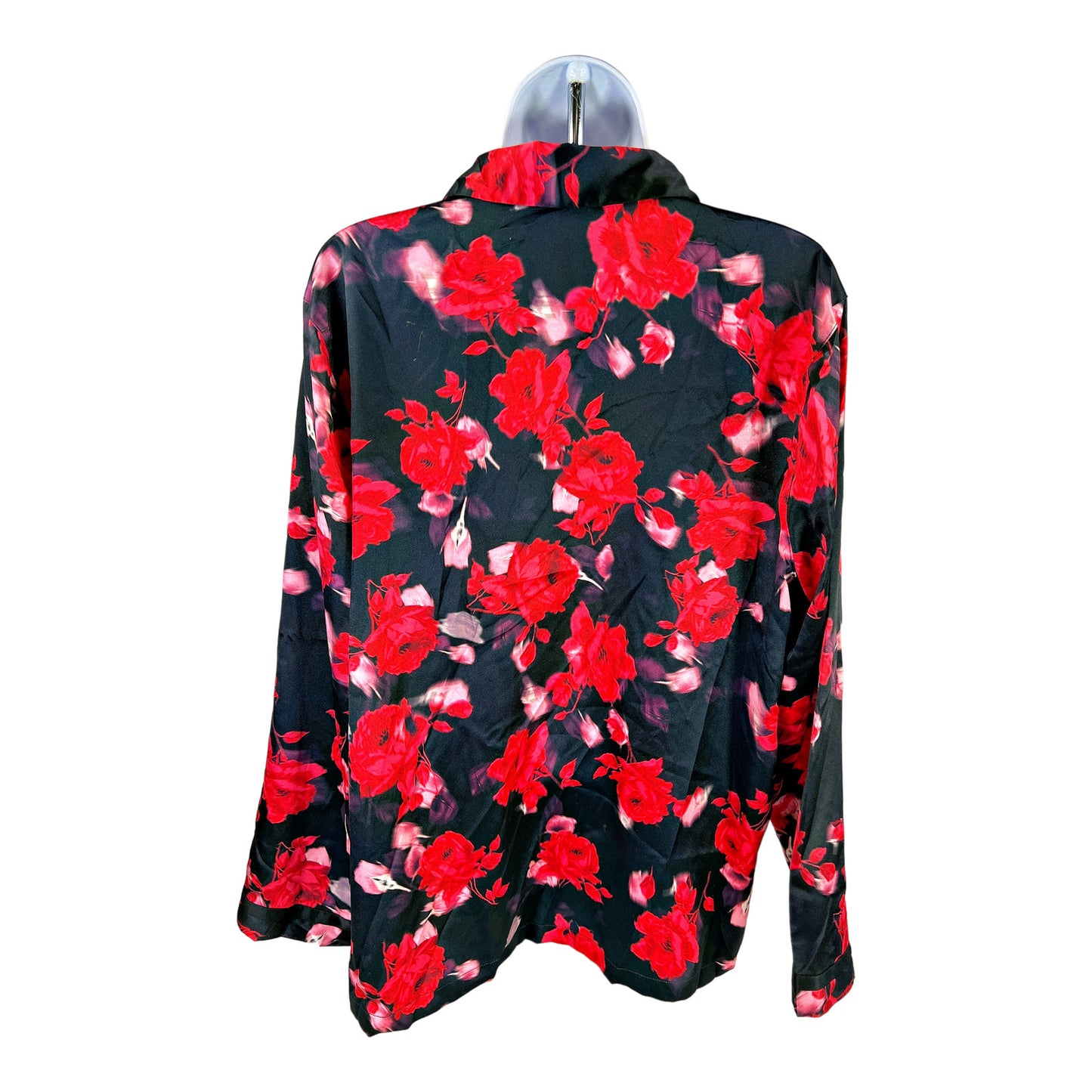 Victoria’s Secret Women’s Black/Red Floral Button Up Pajama Set - L