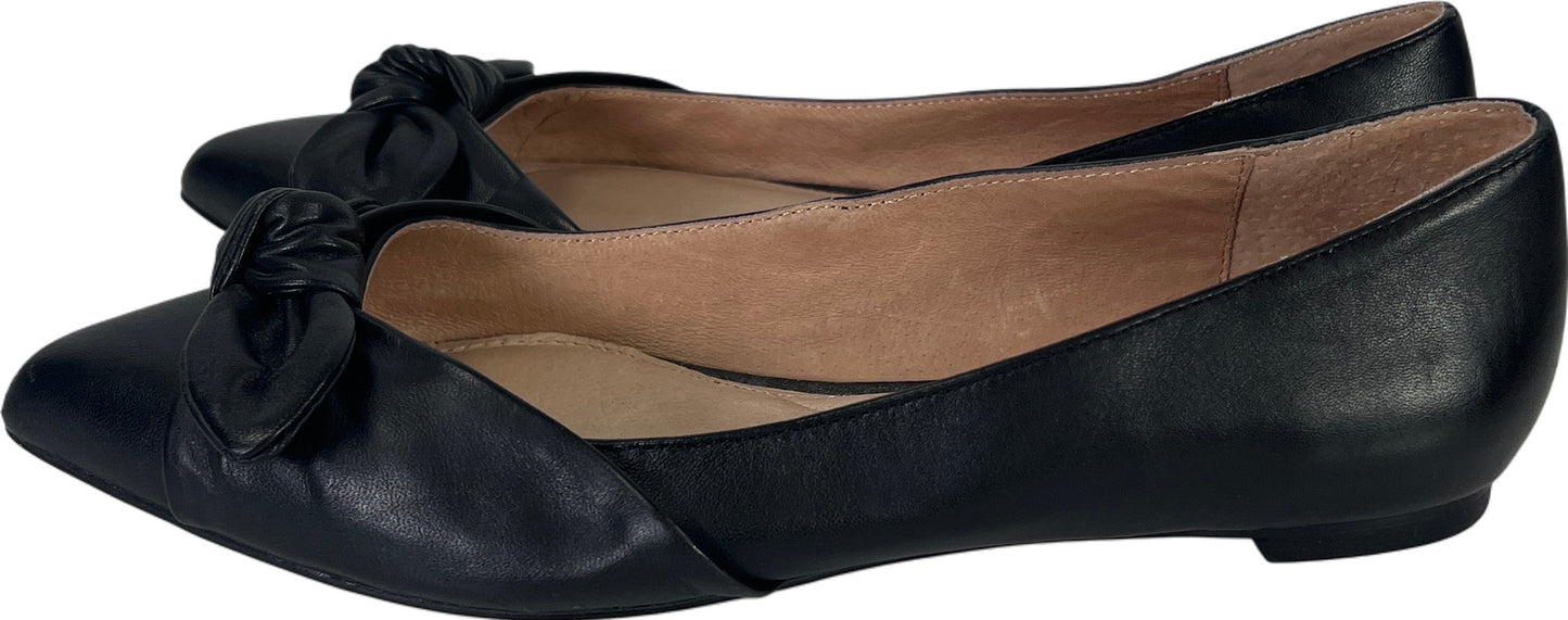 J.Jill Women’s Black Textile Simone Bow Pointed Toe Flats - 7.5