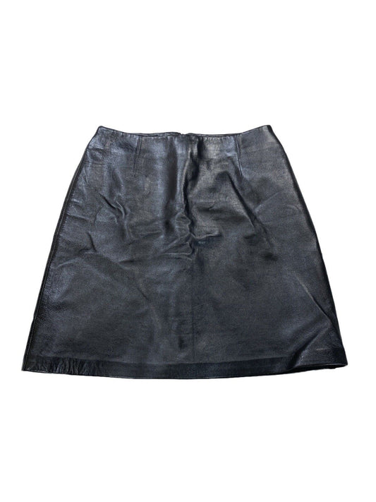 Cache Women's Black Genuine Leather Straight Skirt - 2