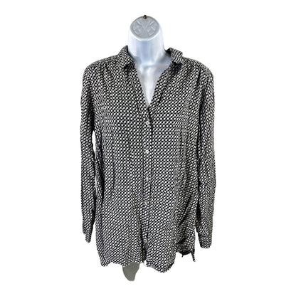 J.Jill Women’s Black/Gray Long Sleeve Button Up Shirt - M