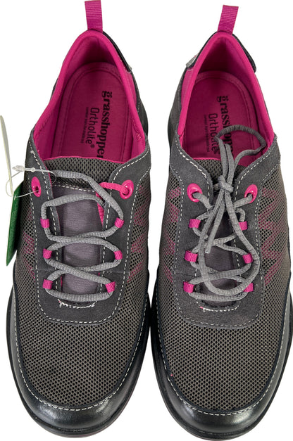 NEW Grasshoppers Women’s Gray/Pink Explore Lace Up Athletic Shoes - 9 M