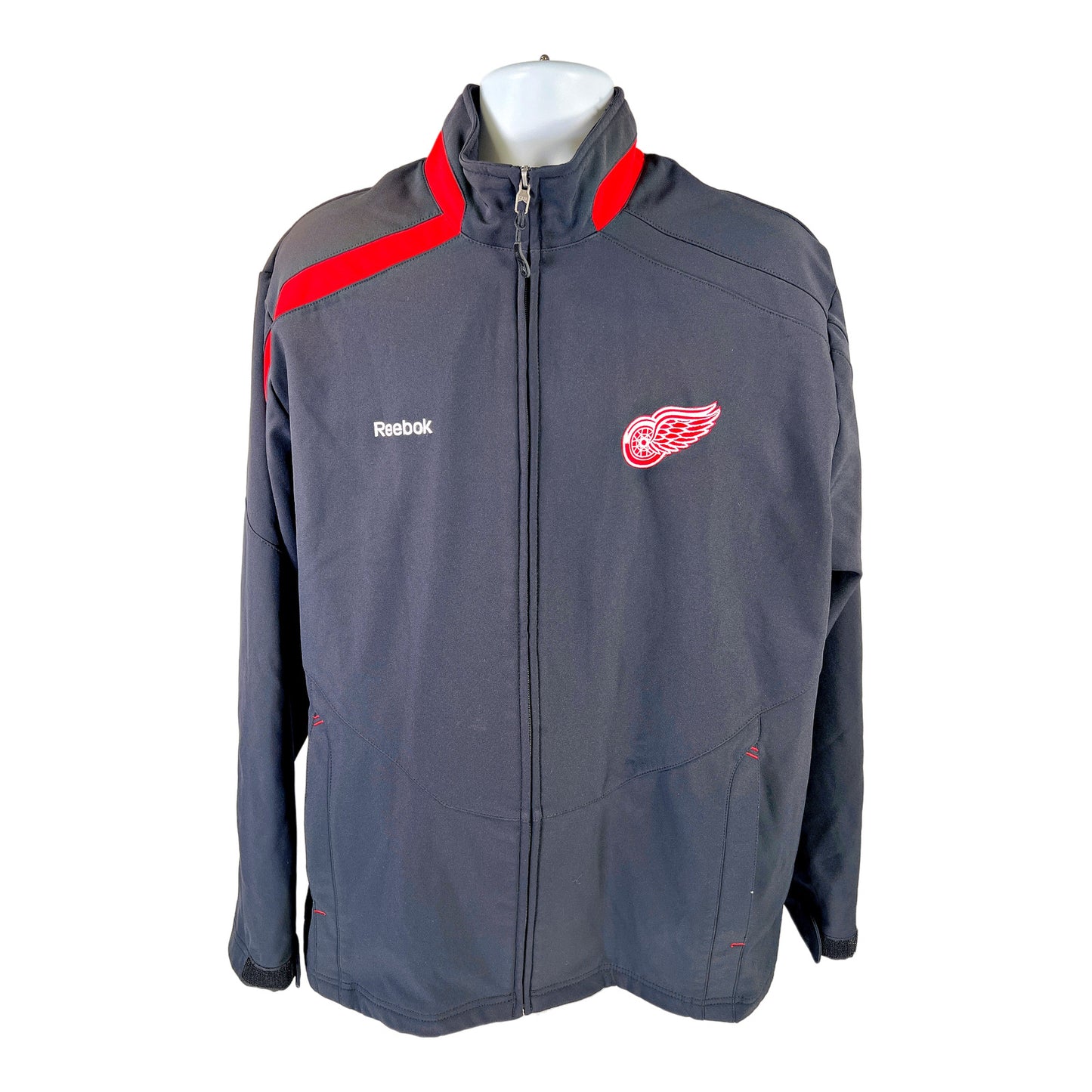 Reebok NHL Men’s Black/Red Detroit Red Wings Softshell Fleece Lined Jacket - L