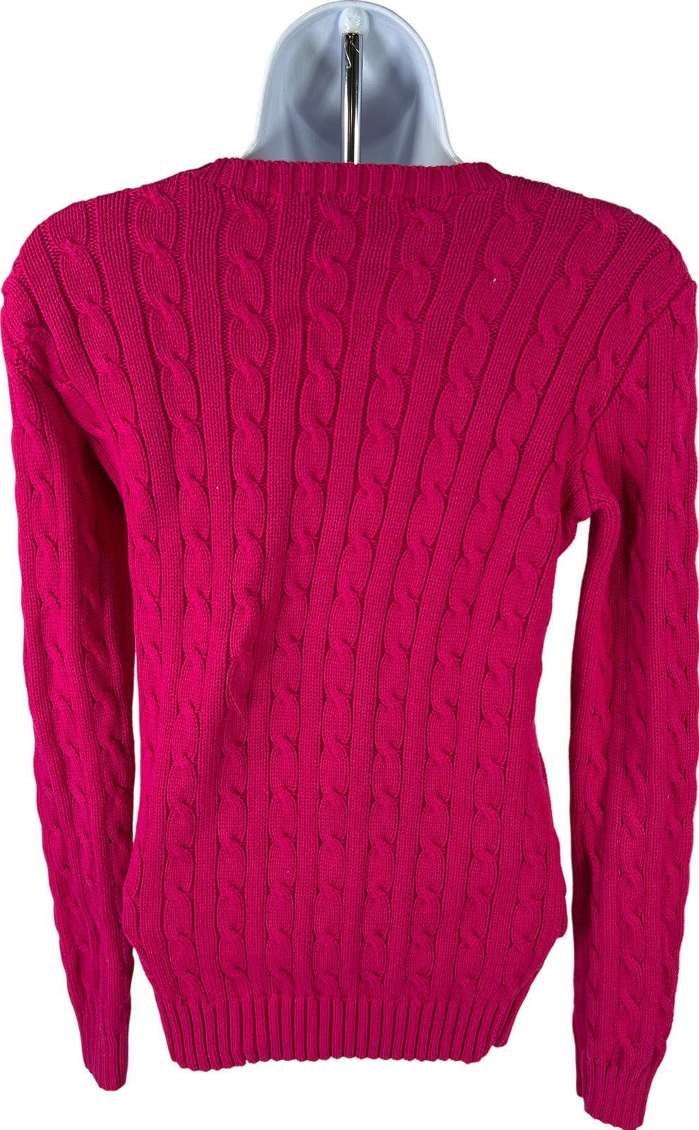 Ralph Lauren Sport Women’s Pink Cable Knit Long Sleeve Sweater - S