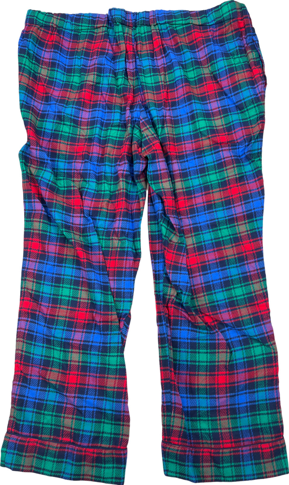 NEW Lands End Women’s Blue/Red Plaid Flannel Pajama Pants - Plus 2X