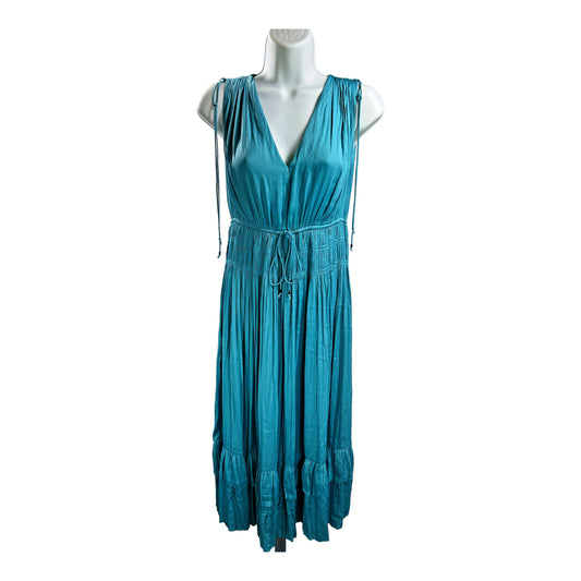 NEW White House Black Market Women’s Blue Pleated Midi Dress - XXS