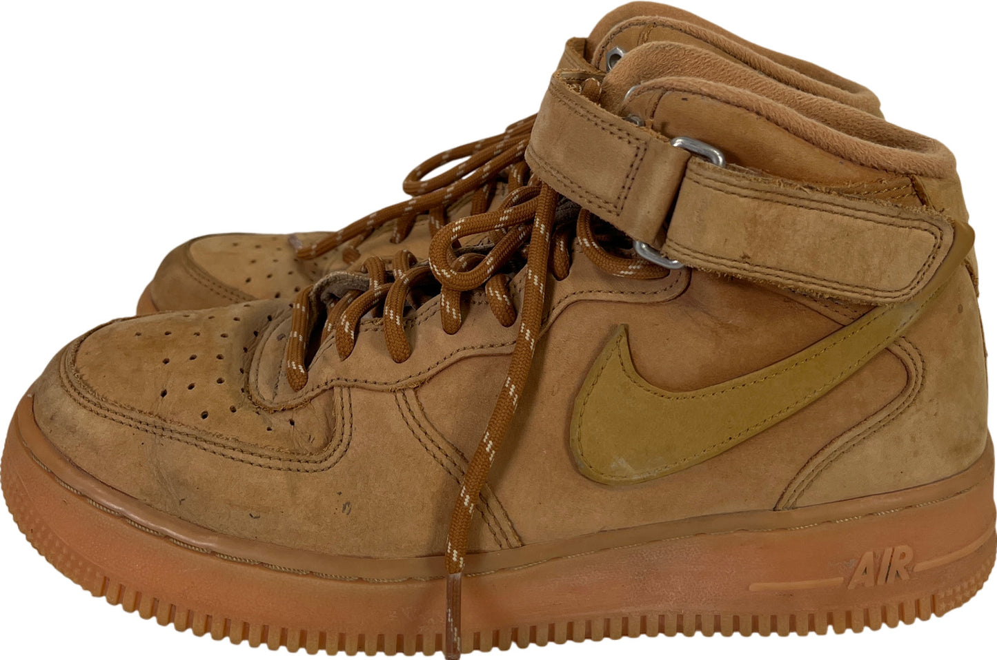 Nike Air Force 1 Men’s Tan/Wheat Mid Lace Up Basketball Sneakers - 8