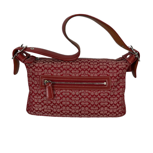 Coach Women's Red Signature Mini Handbag Purse
