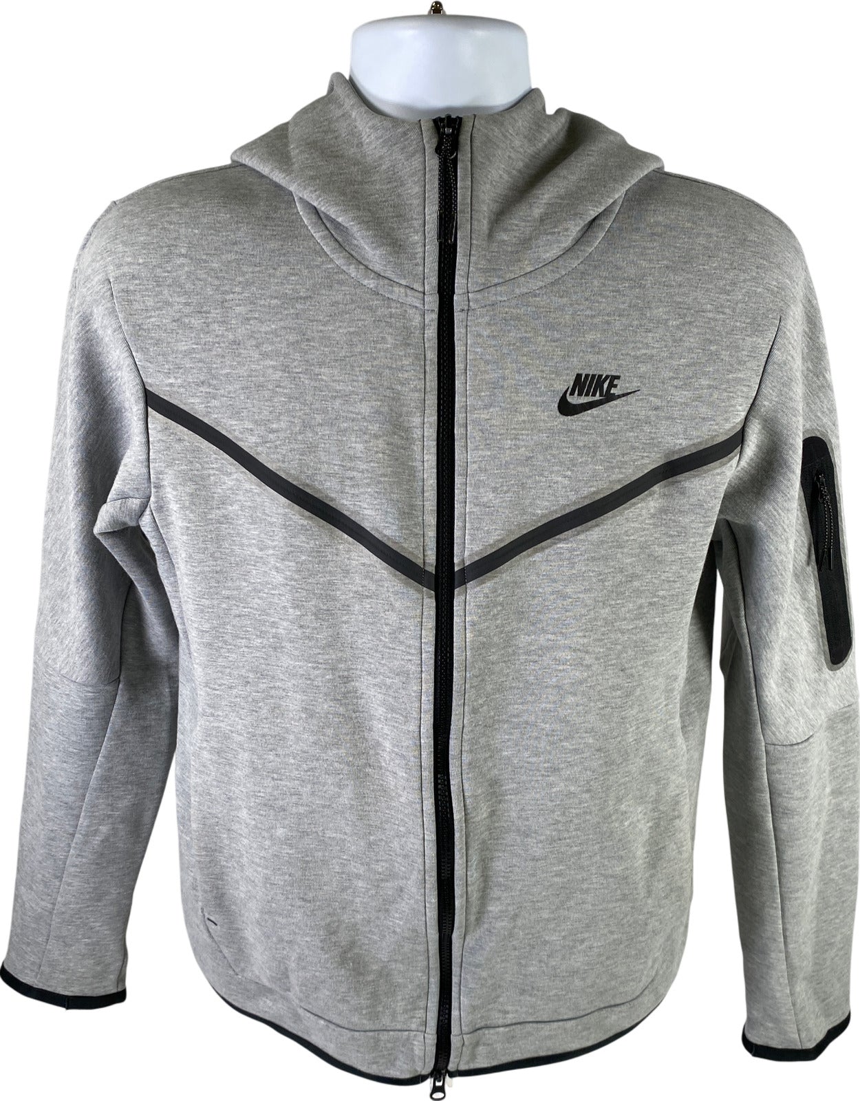 Nike Men’s Gray Sportswear Tech Fleece Full Zip Hoodie Sweatshirt - S