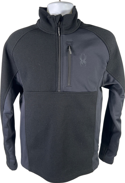 Spyder Men’s Black Fleece Lined 1/2 Zip Pullover Sweatshirt - M