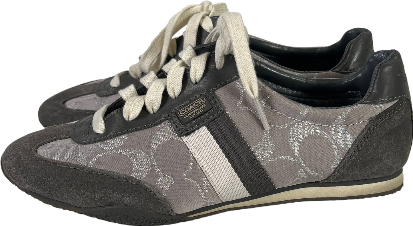 Coach Women’s Gray Signature Kinsley Sneakers Shoes - 6.5 M